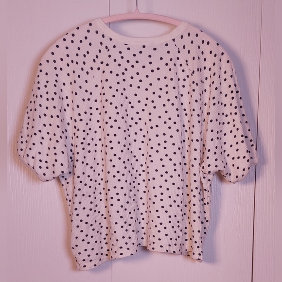 Madewell Waffle Knit Pajama Tee in Tossed Dot Size Medium 100% Cotton Comfy Soft - Picture 3 of 12
